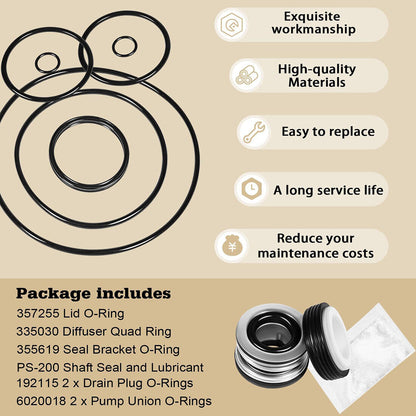 Pentair SuperFlo O-Ring Repair Kit Supermax 78 Pool Pump Gasket Seal O-Ring Rebuild Repair Kit