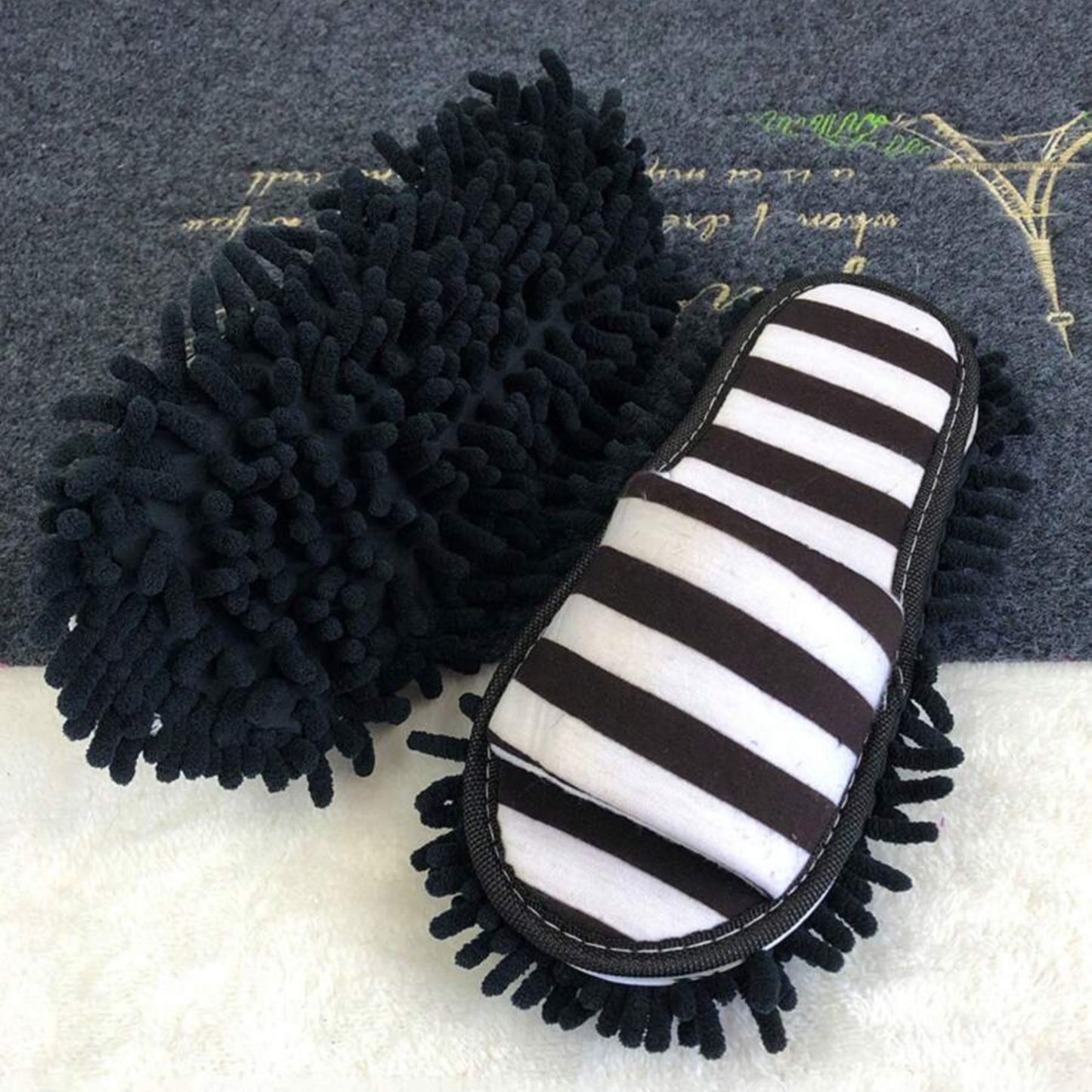 1 Pair Washable Mop Slippers – Funny Microfiber Cleaning Shoes for Dusting Floors Hands-Free | Cozy & Useful Home Find