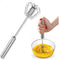 Semi-Automatic Egg Whisk - Stainless Steel Hand Push Beater, Blender Mixer Whip