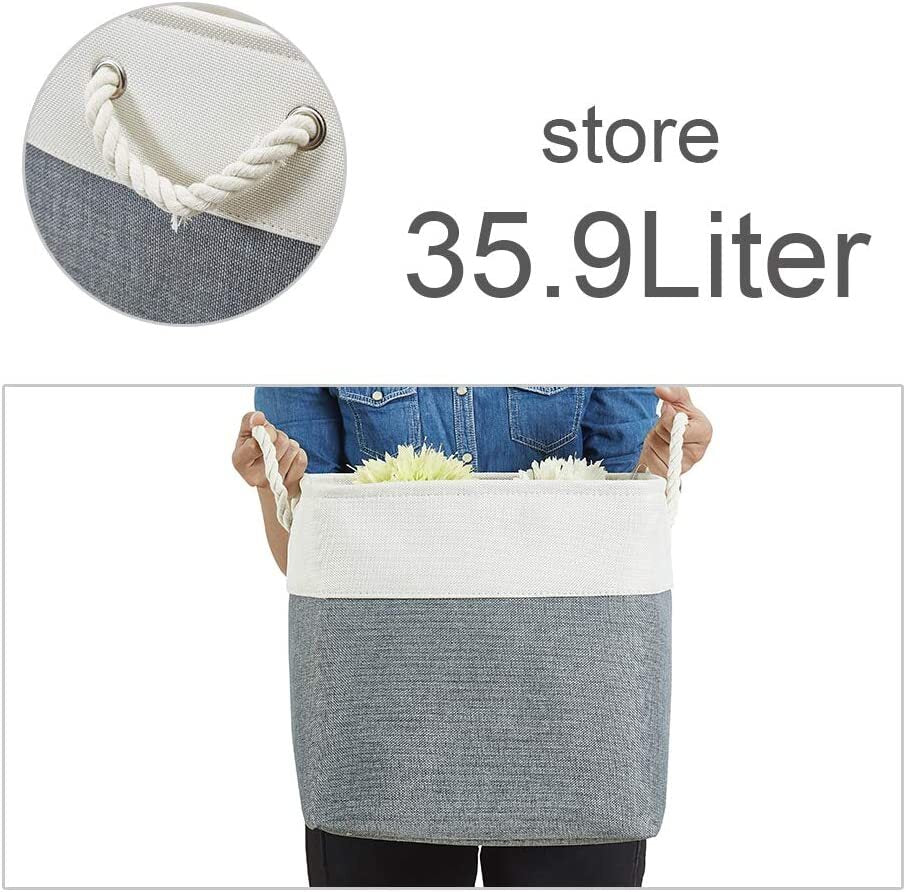 Large Storage Basket Rectangular Fabric Collapsible Organizer Bin Box 13×13×13In