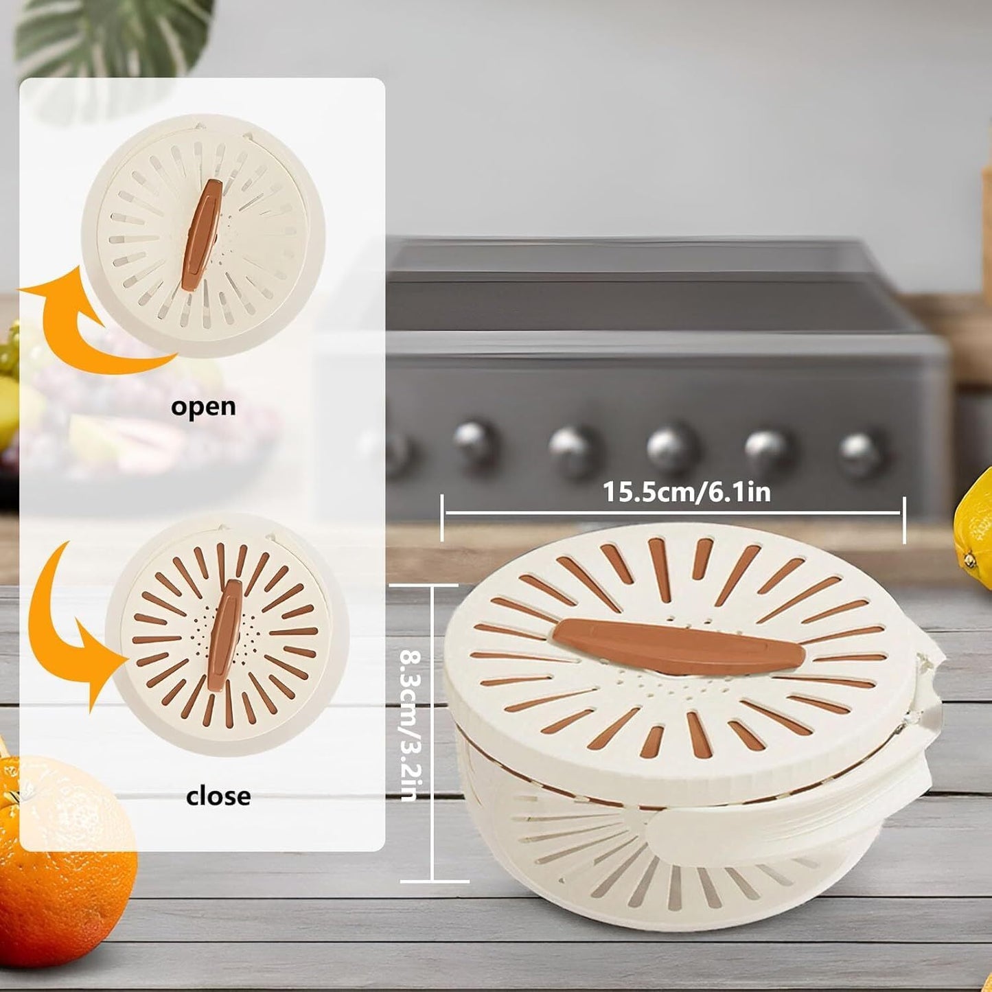 Foldable Colander with Lockable Lid Multifunctiona