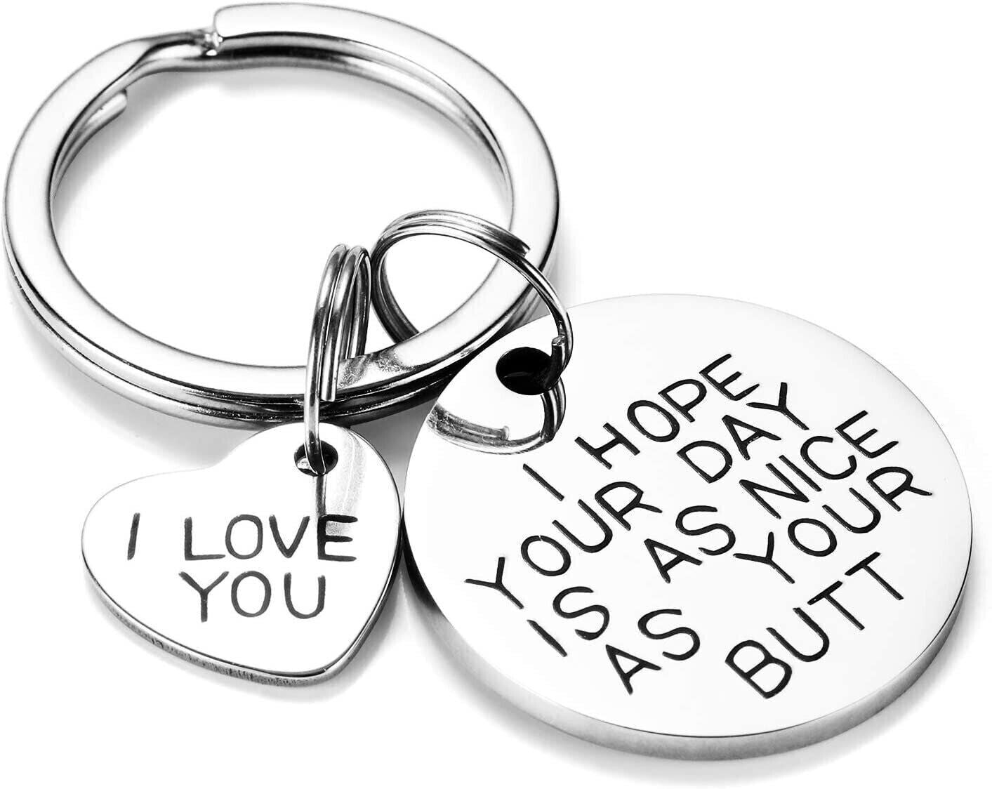 Funny Keychain for Women – Humorous Valentines Day Gift for Wife, Girlfriend, or Friend  Playful Stainless Steel Key Ring for Birthdays, Anniversaries