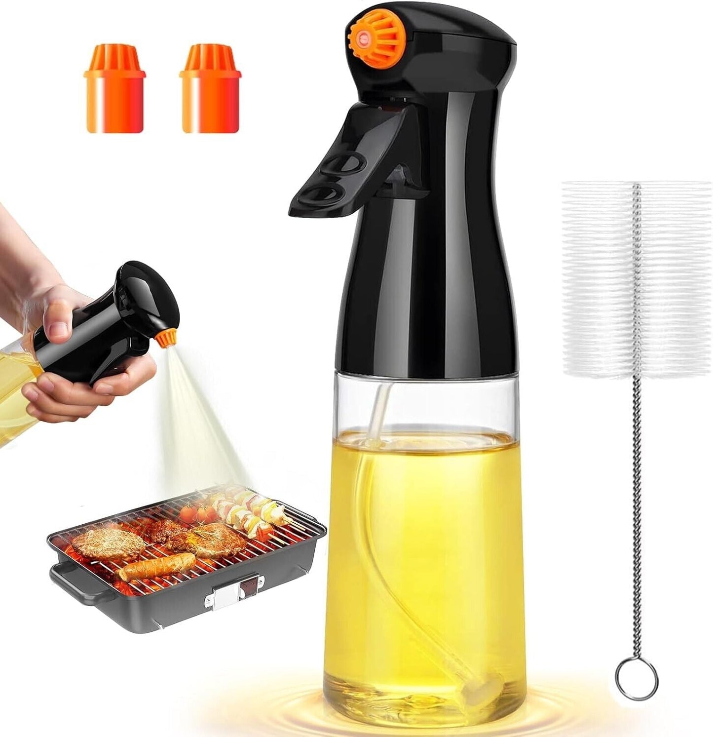 Oil Sprayer for Cooking - Olive Oil Spray Bottle, Food Grade PET, BPA Free, Leak-Proof, Adjustable Nozzle for Air Fryer, Grill, Baking & More 