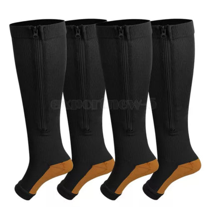 tame impala leg warmers Zipper Medical Compression Support Socks Knee High Open Toe Compression Socks Zip-Up Open Comfort Fit Womenswear Breathable