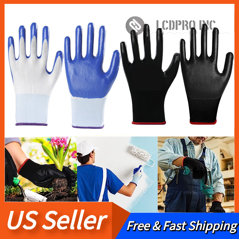 Men Women Gardening Gloves Breathable Rubber Coated Garden Gloves Working Gloves