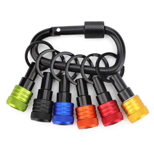 6Pcs 1/4" Hex Shank Quick Release Keychain Drill Bit Holder Set for Screwdrivers