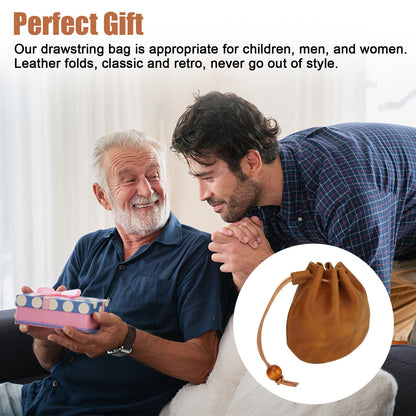 Leather Wallet Coin Pouch Case – Small Drawstring Bag Purse for Men & Women | Compact, Stylish & Durable, TikTok Must-Have for Everyday Use