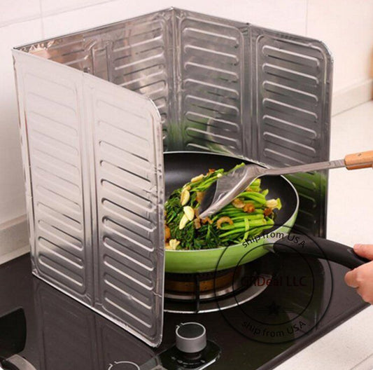 Stove Splatter Guard Folding Non-Stick Grease Shield Cooking Spill Protector New