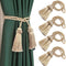 4PCS Curtain Tiebacks Handmade Decorative Curtain Holdbacks Rope with Tassel