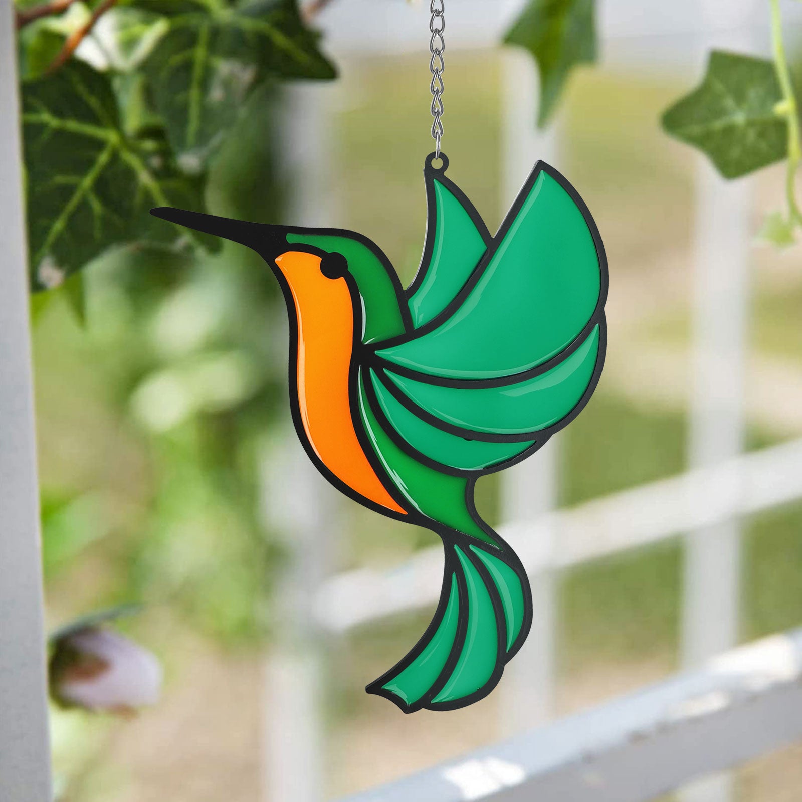 Hummingbird Suncatcher Stained Alloy Birds Garden Hanging Pendant Home Art Decor