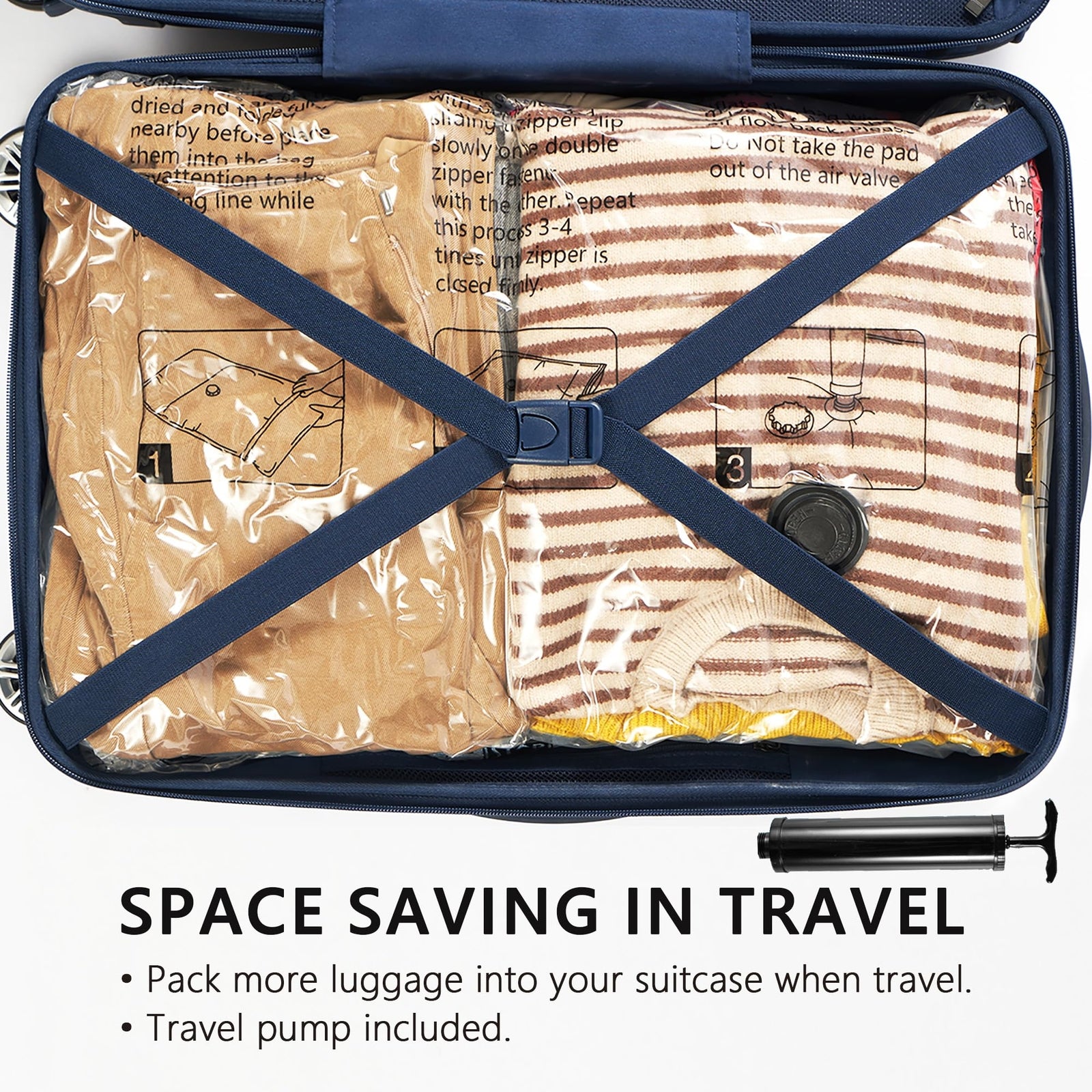 SUOCO Vacuum Storage Bags (8 Jumbo), Space Saver Bags for Clothes, Pillows,