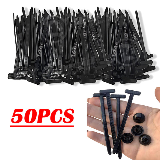 50PCS Nylon Universal Cable Tie Buckle Self-Locking Nylon Zip Ties Holder NEW