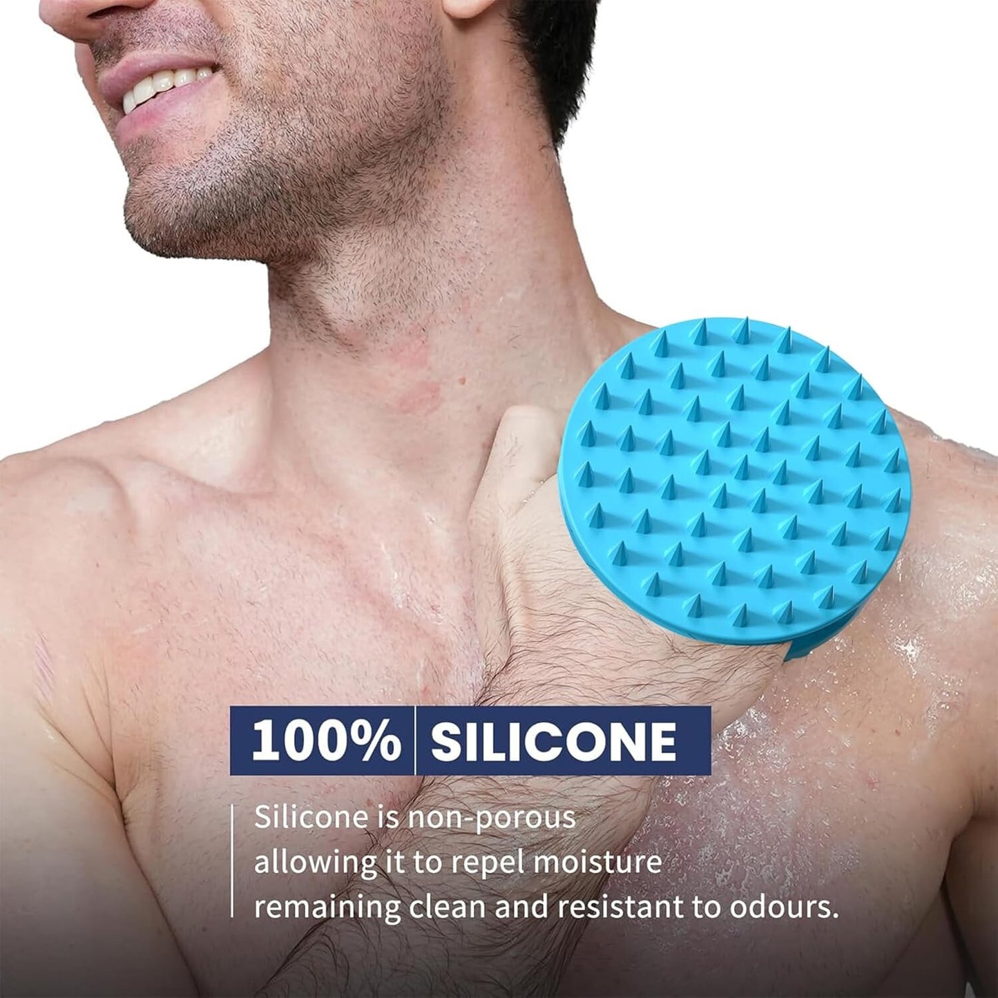 2 in 1 Silicone Body Shower Scrubber Wash Exfoliator Brush Scalp Massager USA