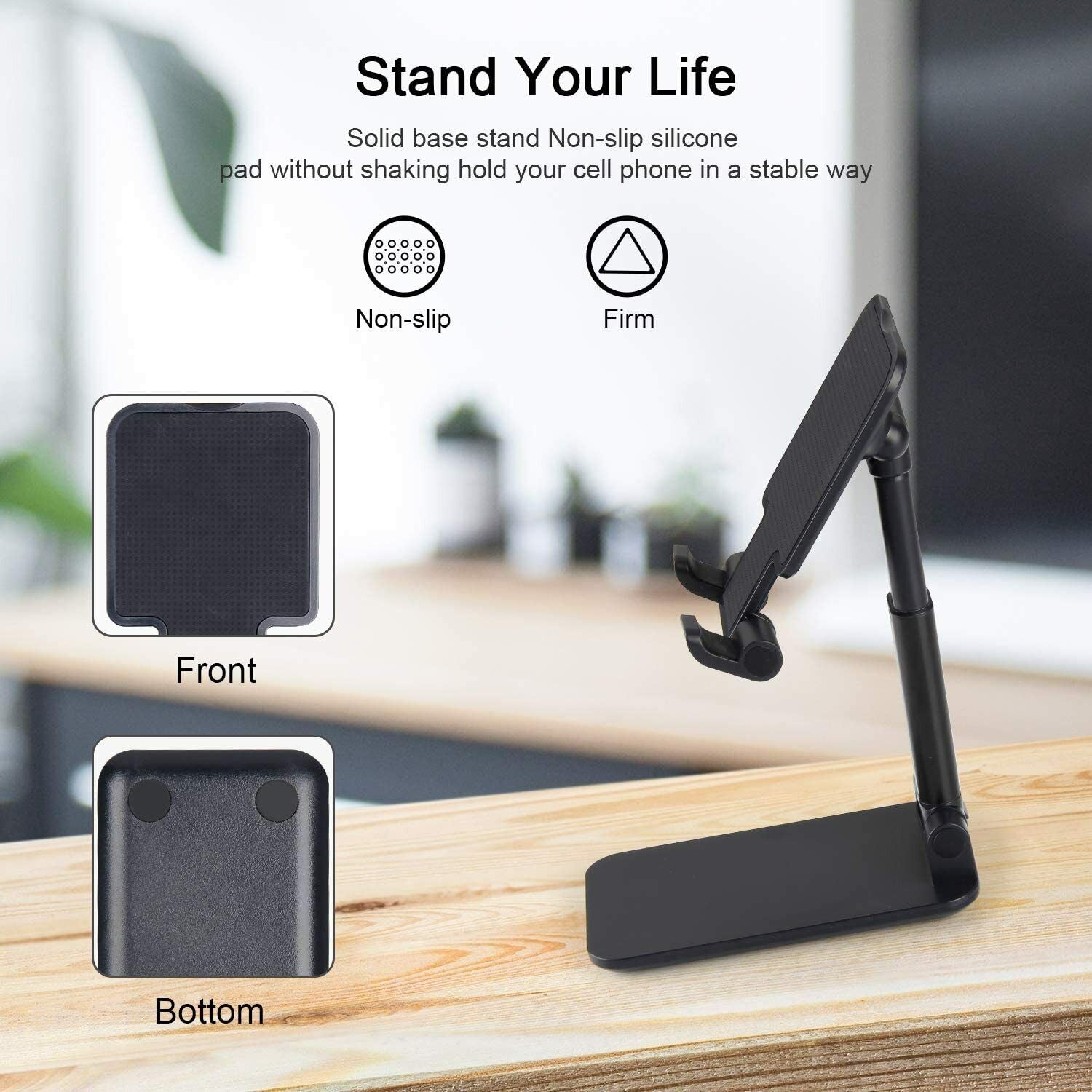 Adjustable Cell Phone Stand Holder Desk Dock Mount for Ipad Iphone Kindle Tablet