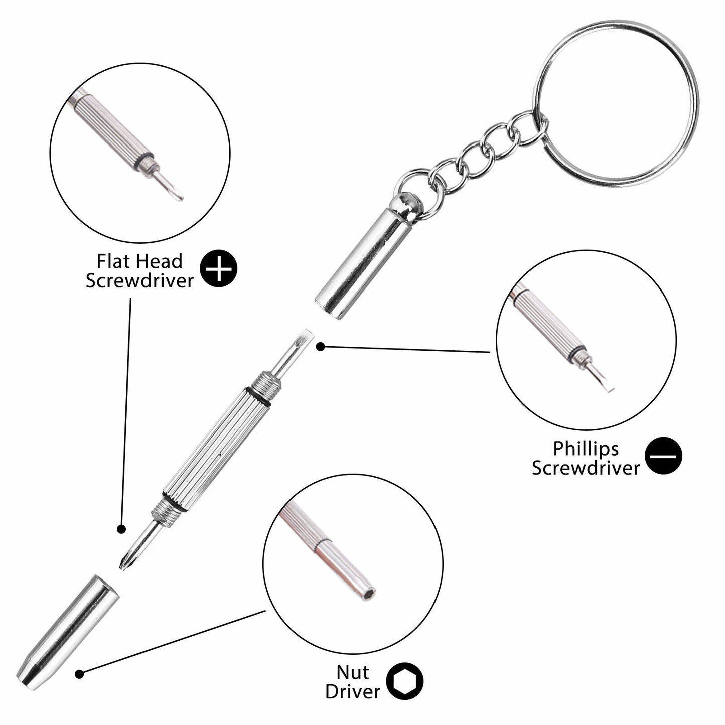 Eyeglass Screws Nut Nose Pads Screwdriver Watch Glasses Optical Repair Tools Kit