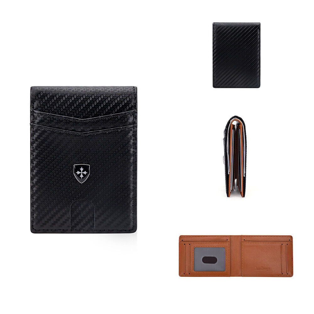 Men's RFID Blocking Wallet Slim Bifold – Minimalist Leather Card Holder for Front Pocket | Stylish & Secure Gift for Anniversary, Birthday, Christmas
