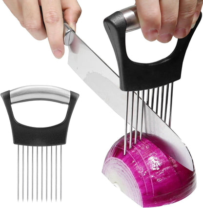 Onion Holder for Slicing, Lemon Tomato Holder for Cutting Food Slicer Assistant, Vegetable Cutter for Potato and Tomato, Avocados, Eggs