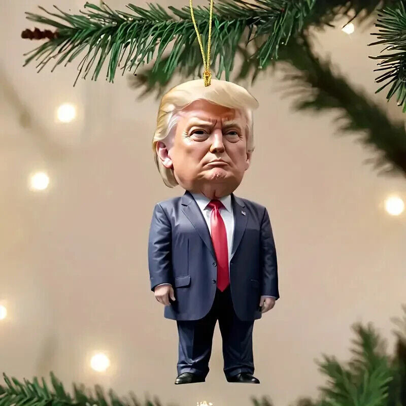 Acrylic Trump Hanging Christmas Tree Ornament Decoration Bauble 2024 