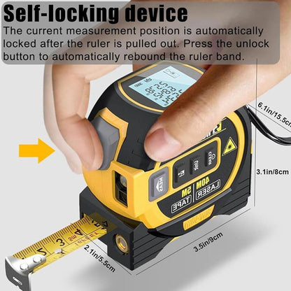 Digital Laser Tape Measure with Crosshairs 3 in 1 Digital Tape Measure 196Ft High Precision Rangefinder