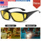 Night Driving Glasses HD anti Glare Vision Polarized Yellow Lens Tinted Unisexs