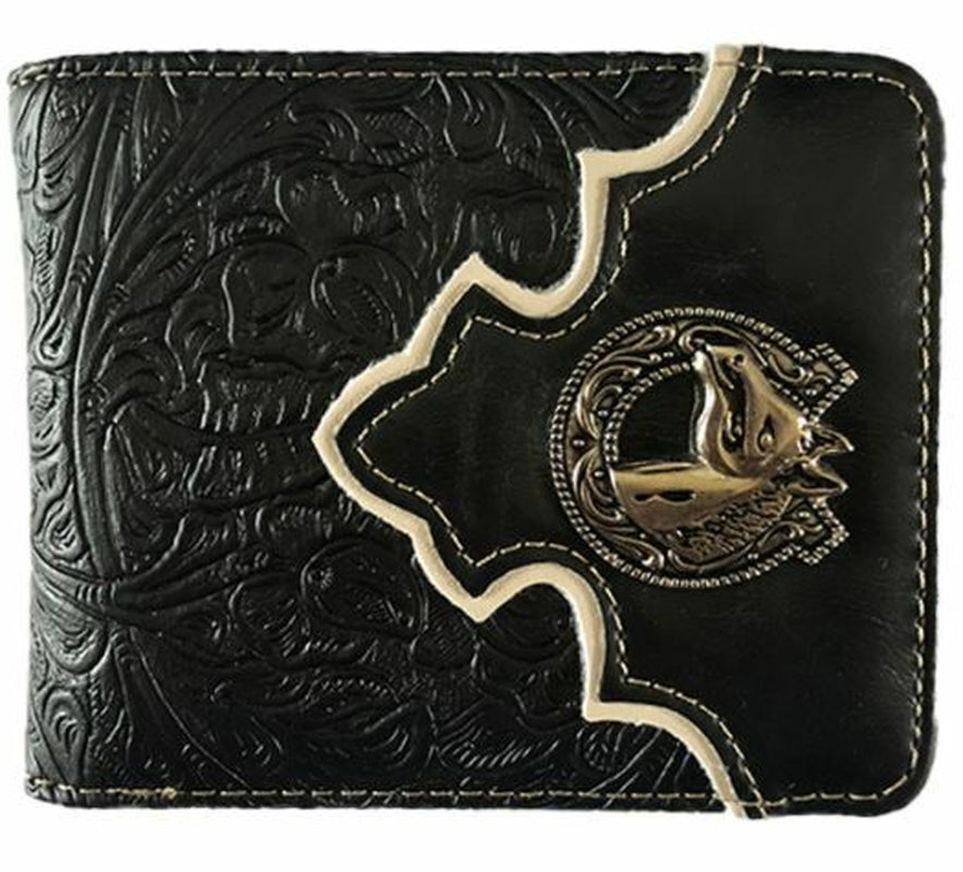 Horse Mens Wallet Western Bifold Style W090-15 Black