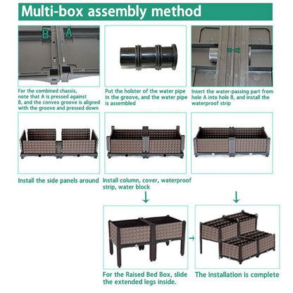 2X Elevated Rectangular Raised Garden Bed Flower Vegetable Grow Planter Care Box
