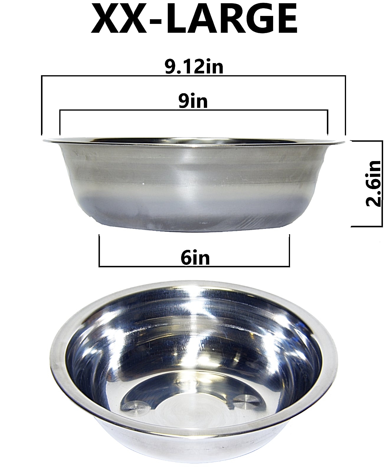 Set of 2 Dog Cat Pet Bowl Dish Metal STAINLESS STEEL Silver New XXS-XXL