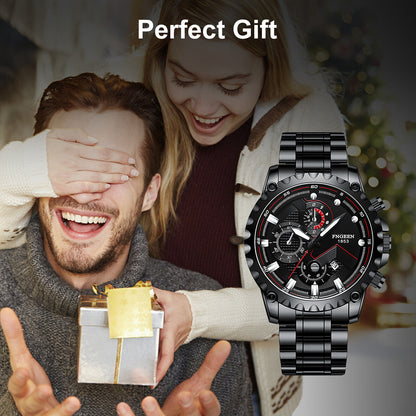 Waterproof Men'S Watch Classic Stainless Steel Quartz Luminous Luxury Wristwatch