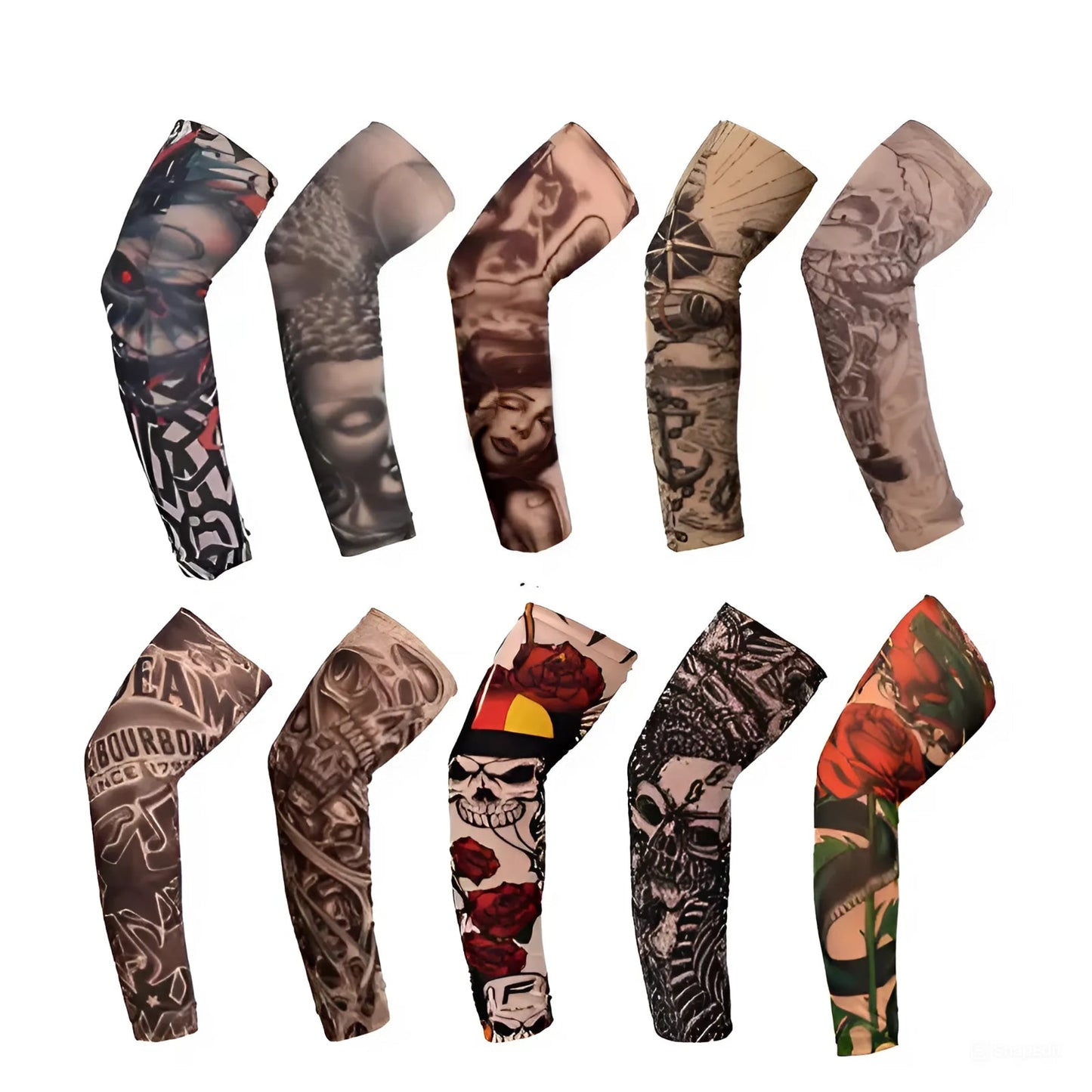 10/12PC Tattoo Cooling Arm Sleeves | UV Sun Protection for Basketball, Golf, and Sports | Lightweight, Breathable, and Comfortable Outdoor Gear