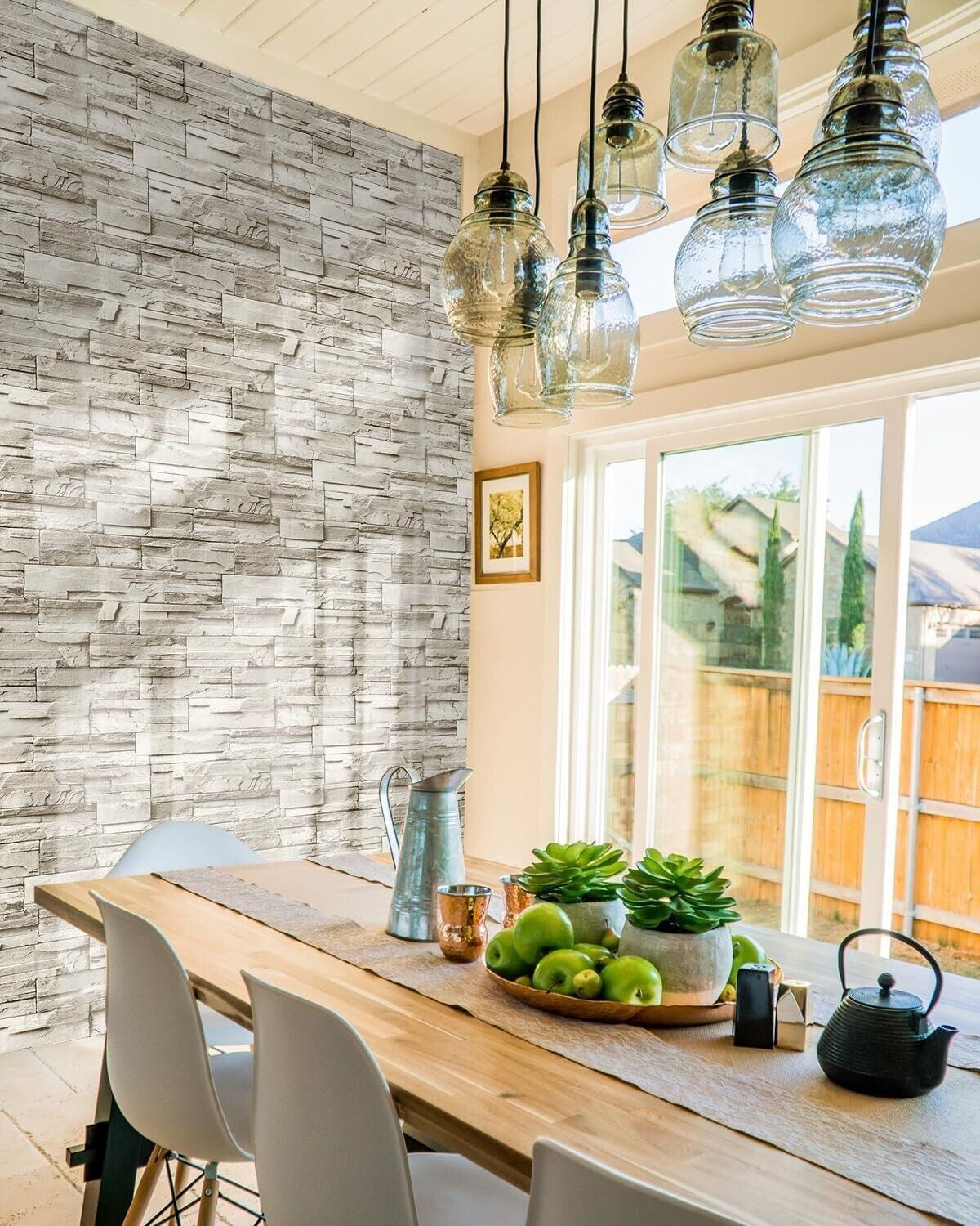 Stone Peel and Stick Wallpaper Realistic Brick Self-Adhesive Removable Waterproof Vinyl for Walls, Kitchen, Bathroom & Home DIY Decor