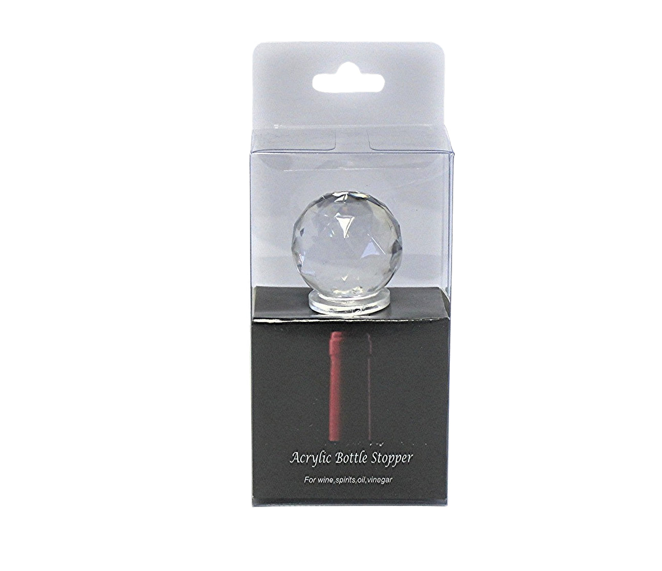 Acrylic Wine Bottle Stoppers - Crystal Clear with Airtight Silicone Seal New