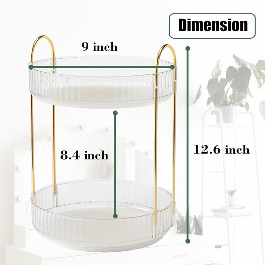 360 Rotating Makeup Cosmetic Organizer Lazy Susan Rack Cosmetic Carousel Storage