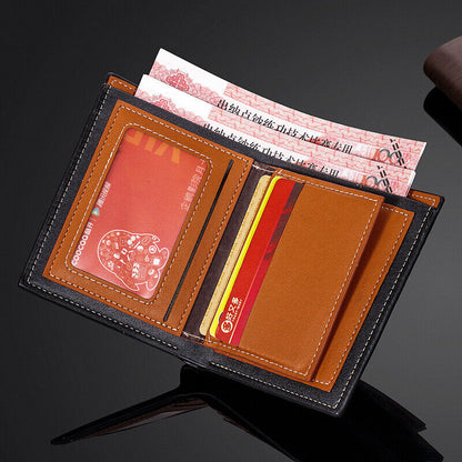Mens Leather Wallet Bifold Card Holder Billfold Slim Clutch Money Pocket Handbag