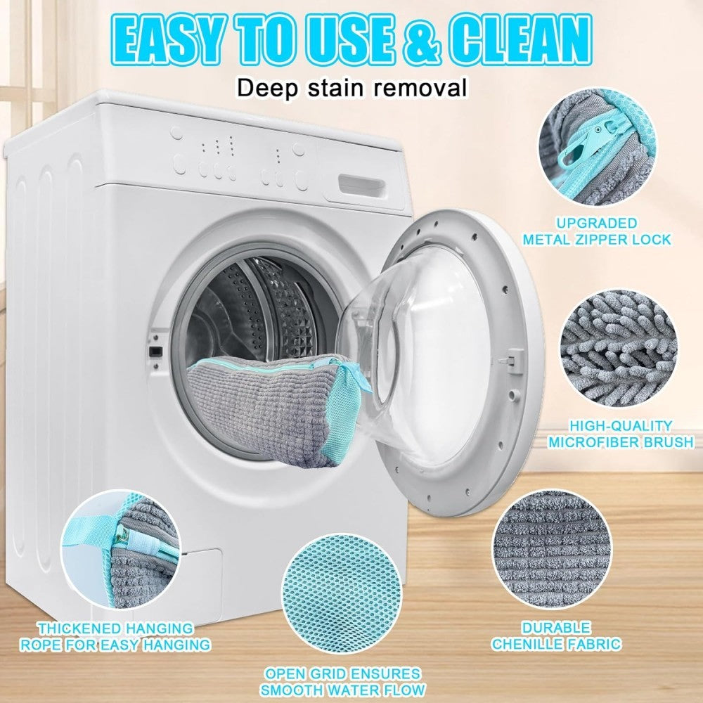 2Pcs Shoes Laundry Bag Shoe Washing Machine Cleaning Bag for Sneaker Tennis Shoe