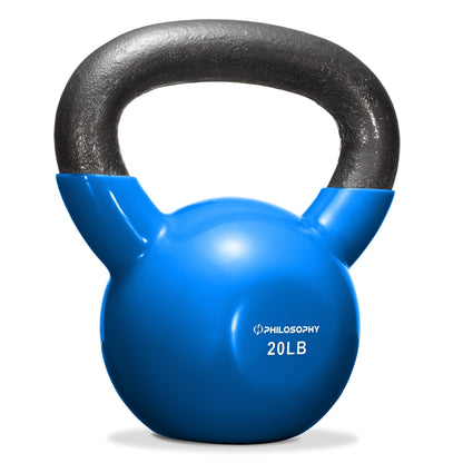 Vinyl Coated Cast Iron Kettlebell – 5lb to 50lb Weights for Strength Training, HIIT & Full-Body Workouts | TikTok Fitness Find Home Gym