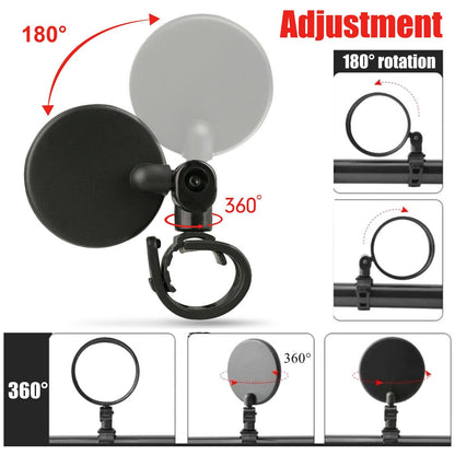 2Pcs Bike Mirror Rotaty round MTB Road Handlebar Bicycle Rear View Glass Cycling