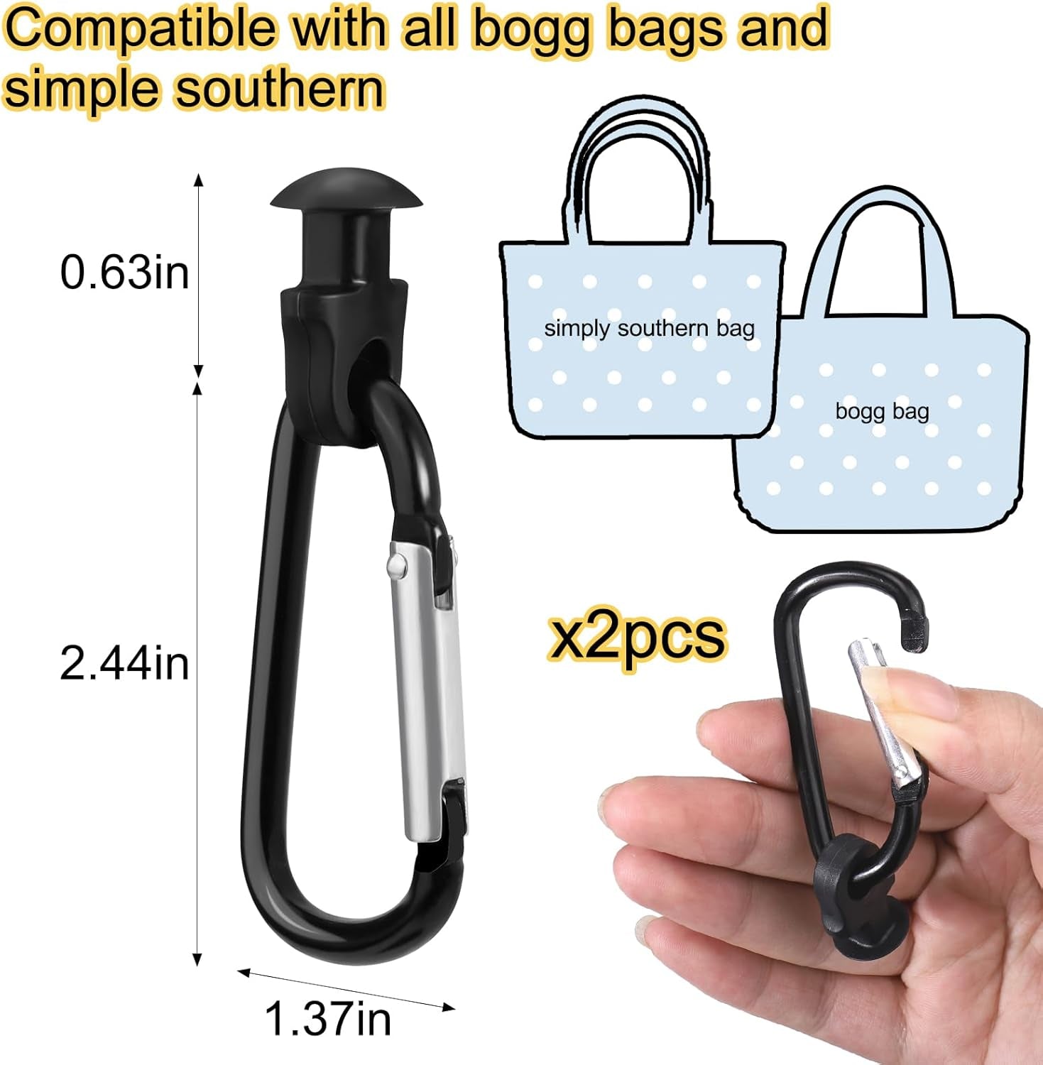 Bag Keychain Key Holder for Bogg Bag, Accessories for Bogg Bags Original X Large, Insert Char