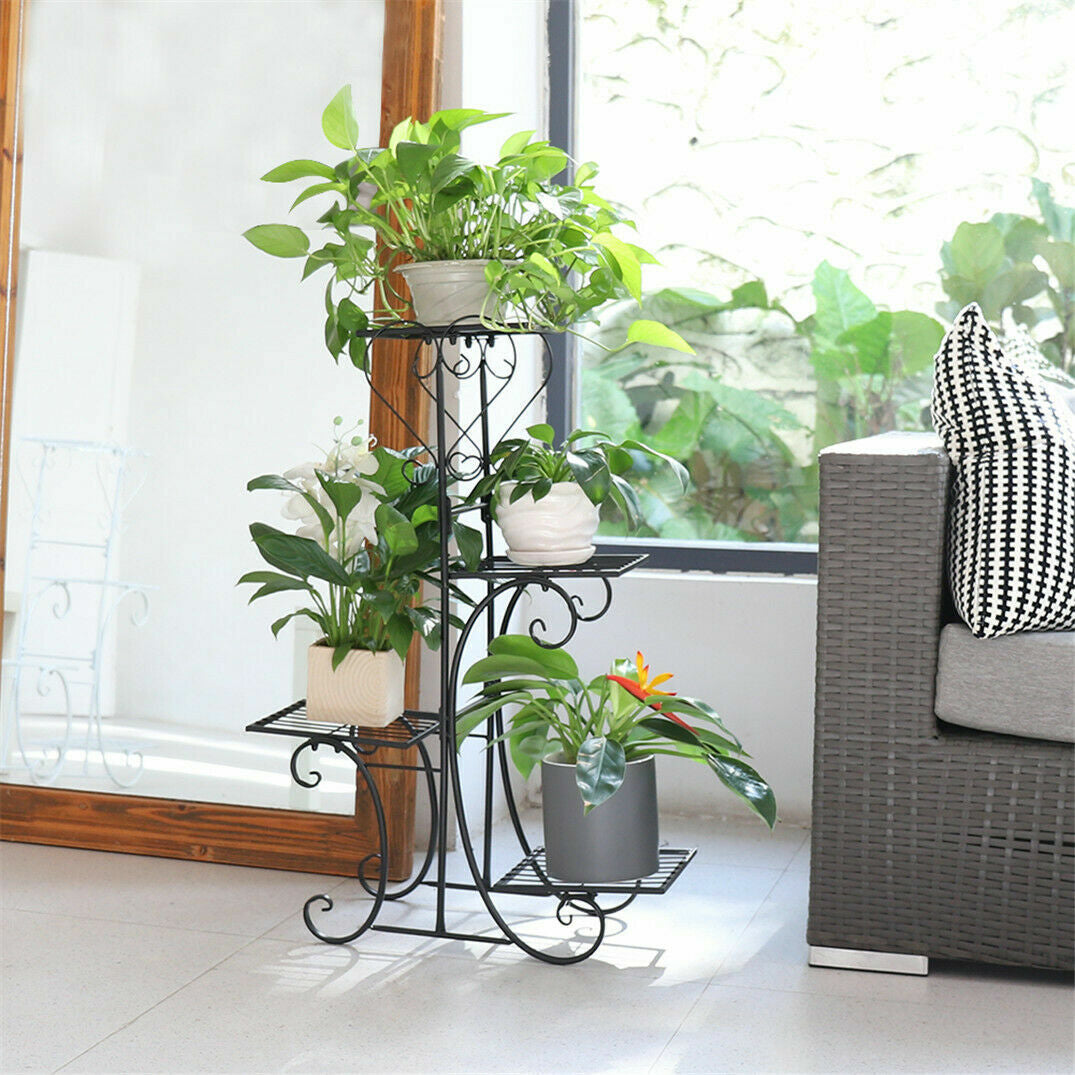 Thick Multi Tier Metal Plant Stand Display Bonsai Shelf Home Garden Patio Room