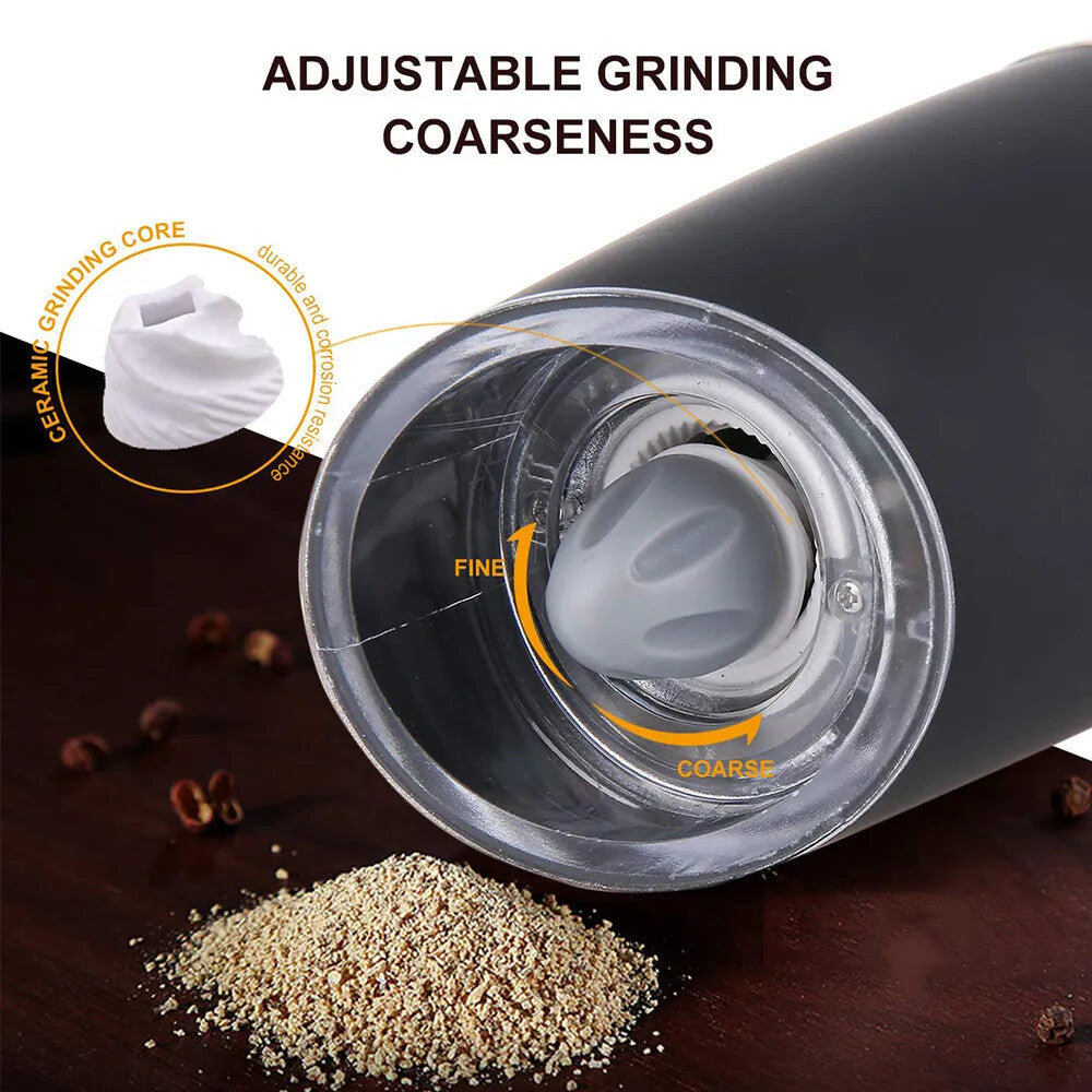 Salt and Pepper Grinder Electric Pepper Mill Stainless Steel Gravity Induction