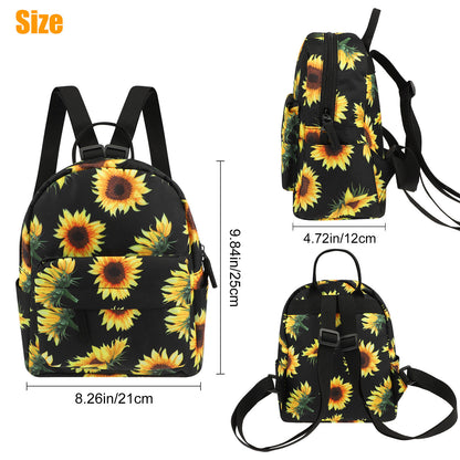 Waterproof Sunflower Backpack Women Purse Shoulder Rucksack Travel Bag Handbag
