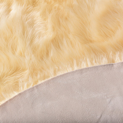 Faux Fur Sheepskin Fluffy Area Rugs round Shaggy Carpet for Bedroom Living Room