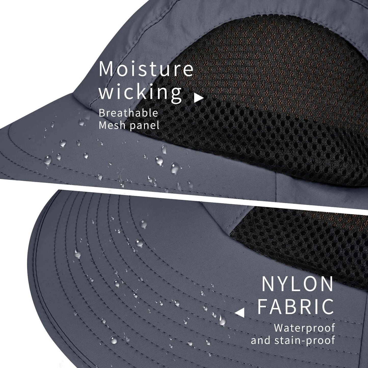 Wide Brim Sun Hat with Neck Flap UV Protection Hiking Fishing Cap Men Women US