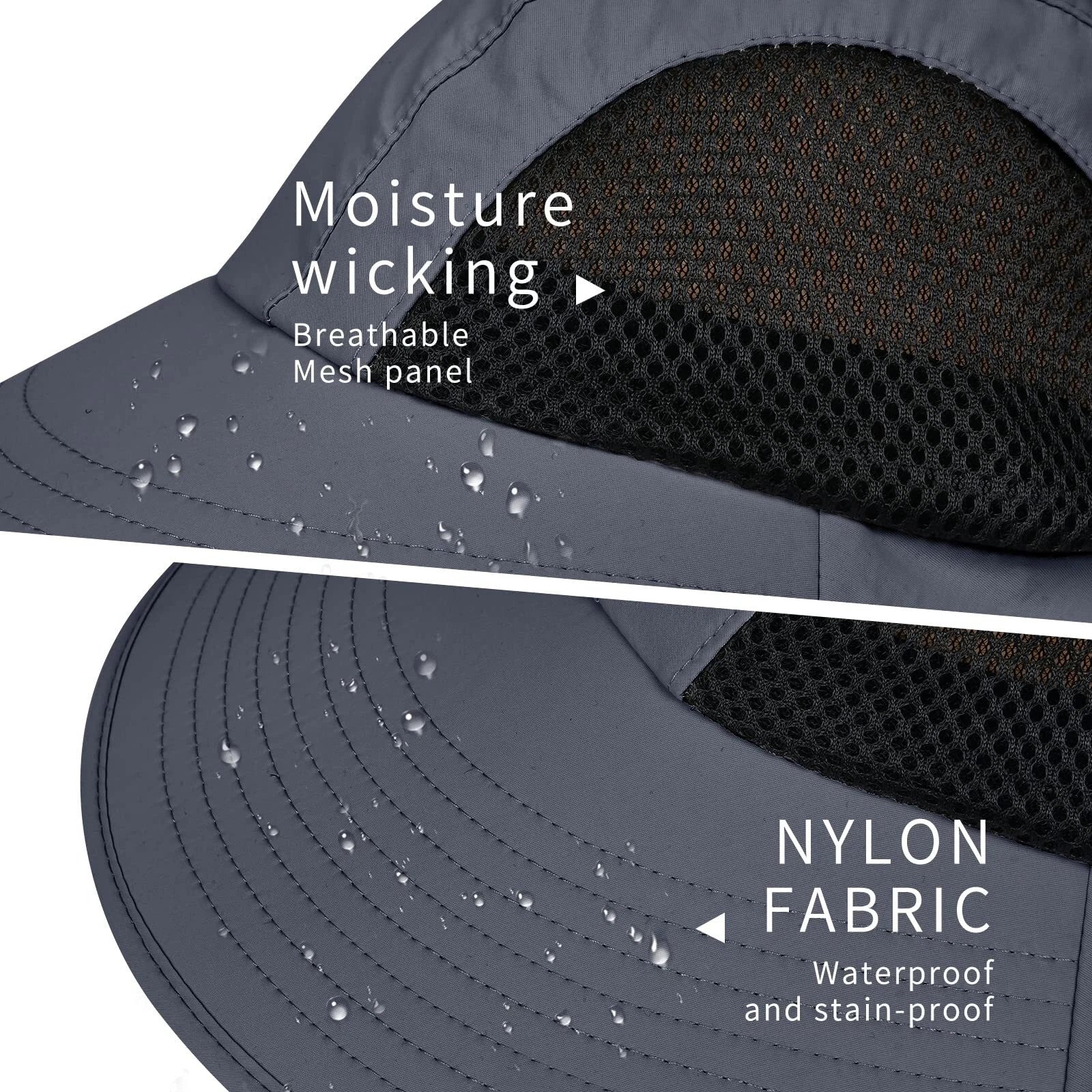 Wide Brim Sun Hat with Neck Flap UV Protection Hiking Fishing Cap Men Women US