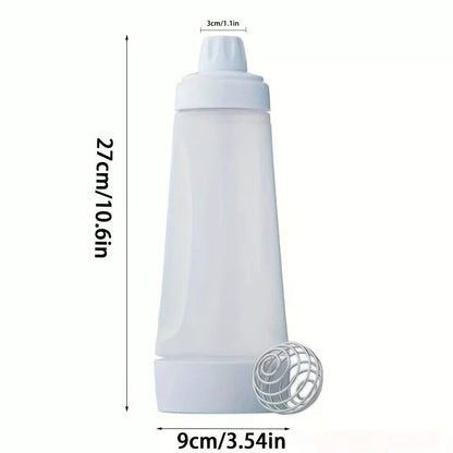 Pancake Batter Dispenser with Measuring Label (900mL) – 4 Cup Cupcake & Muffin Squeeze Bottle w/ Handle, Silicone Brush & Spatula | No Mess, Easy Baking