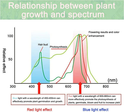 Grow Light RW600 Full Spectrum LED for Indoor Plant Growth Coverage Area