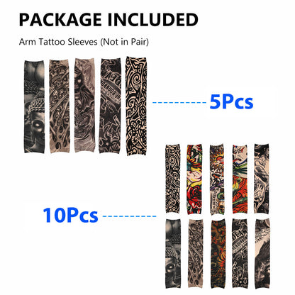 10/5Pcs Tattoo Cooling Arm Sleeves Cover Basketball Golf Sport UV Sun Protection