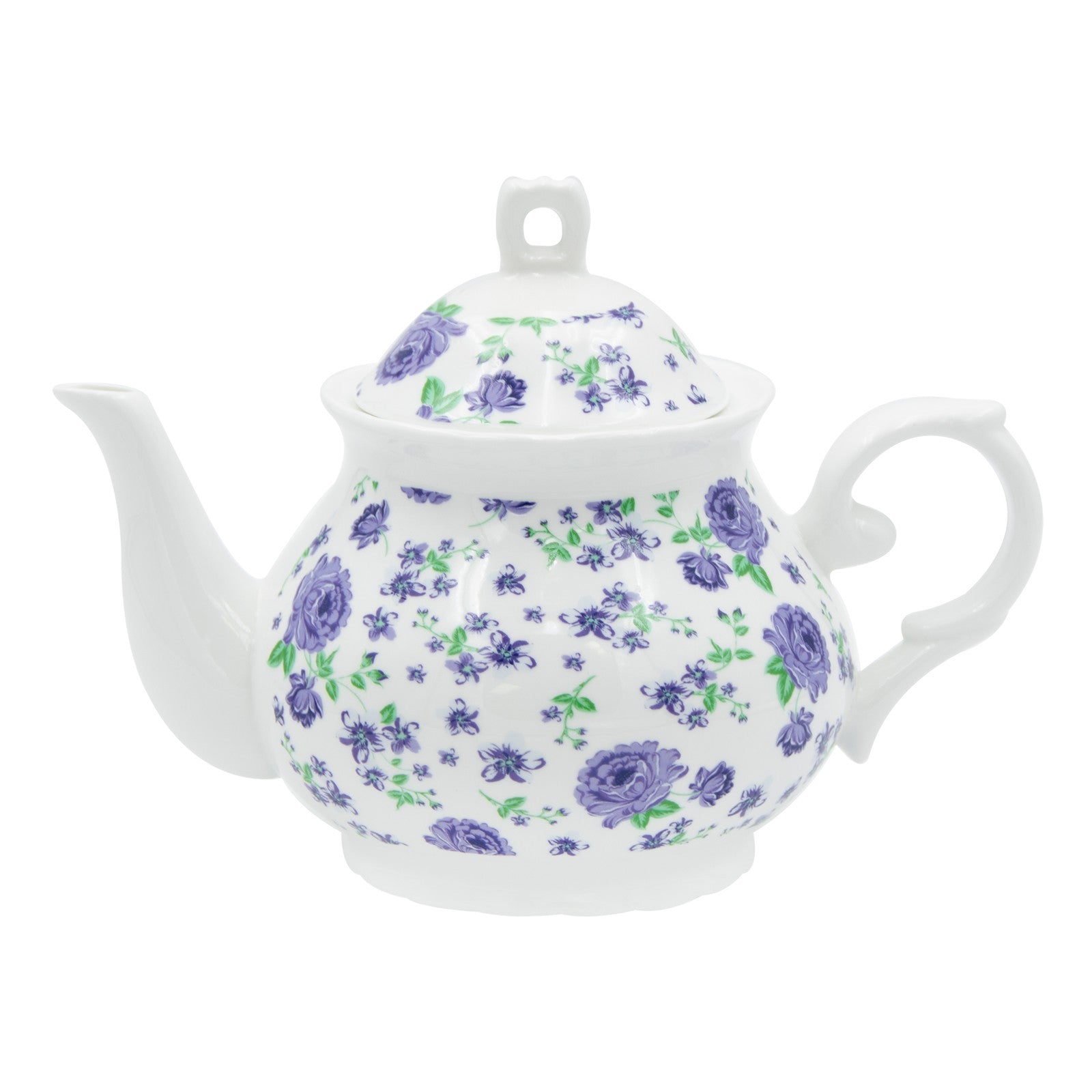 Lavender Field Floral Pattern Ceramic Teapot 32Oz