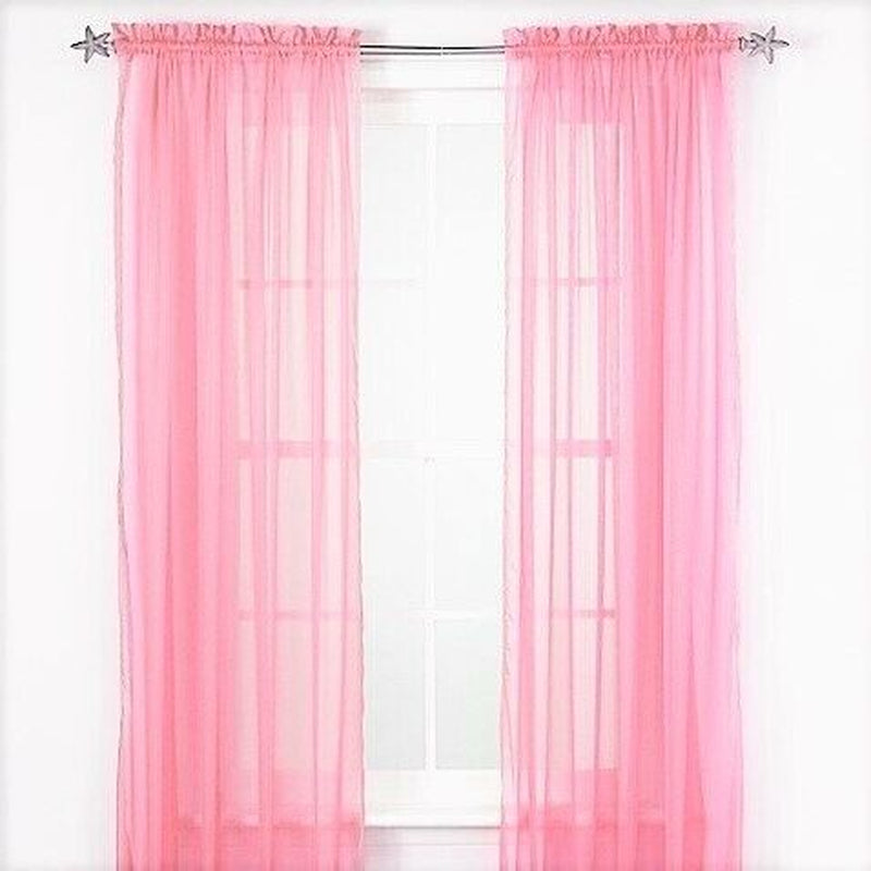 2 Piece Sheer Voile Window Elegance Curtains Drape Treatment 63, 84 Length