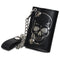 Leatherboss Genuine Leather Men Cool Skull Trifold Wallet Chain Biker, Black