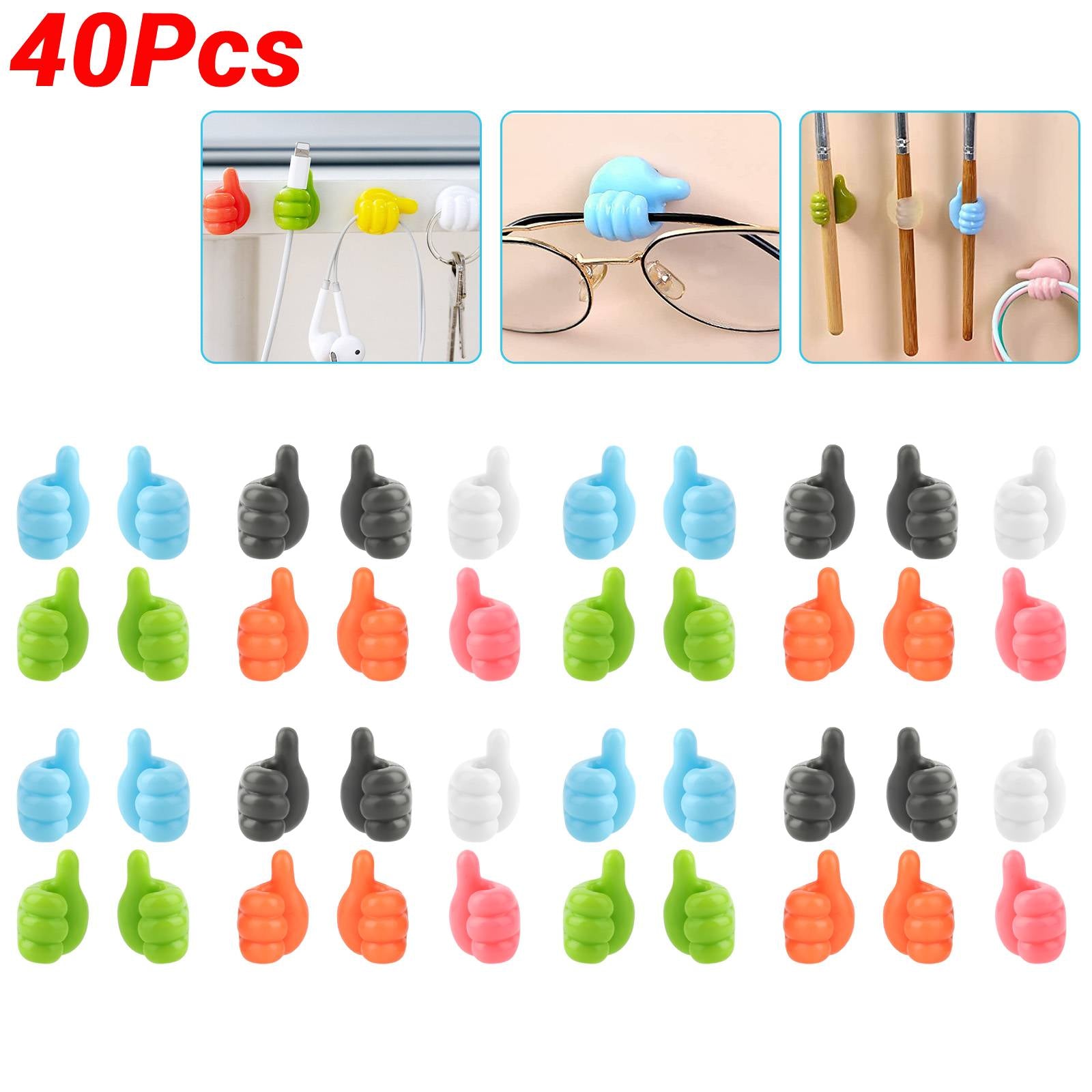 40X Thumb Shape Self Adhesive Hook Multifunctiona